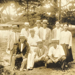 Japanese Showa Era Traditional Garden Group Photograph Vtg Sepia Tone PH137