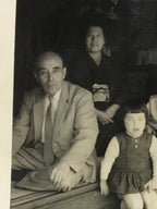 Japanese Showa Family Photograph Vtg Grandparents Children Black White PH214