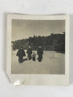 Japanese Showa Family Stroll Photograph Vtg Daily Life Shrine Black White PH261