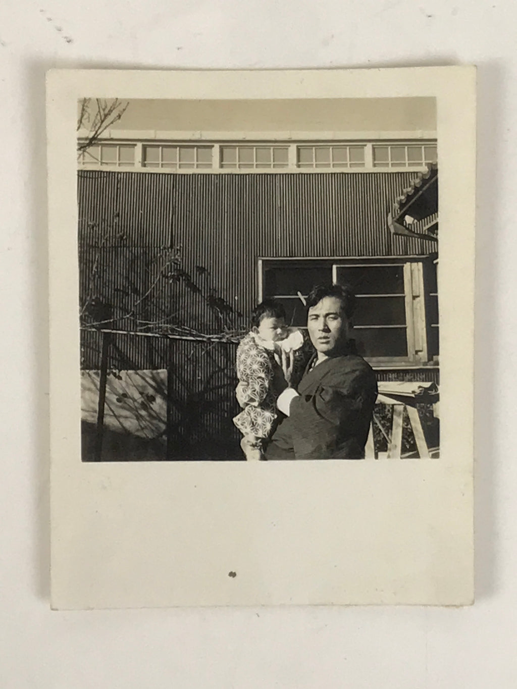 Japanese Showa Father Child Portrait Photograph Vtg Daily Life Black White PH258