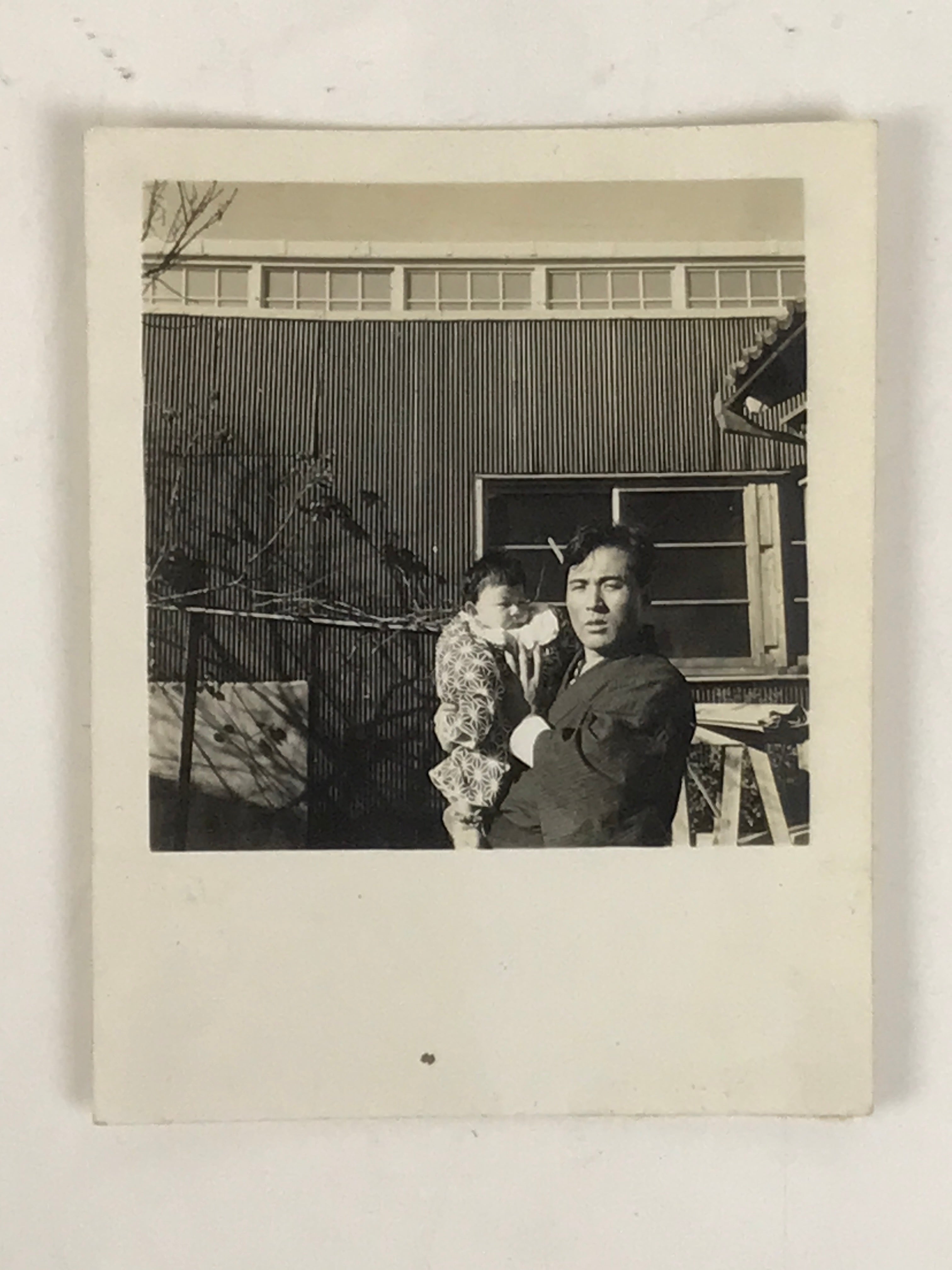 Japanese Showa Father Child Portrait Photograph Vtg Daily Life Black White PH258