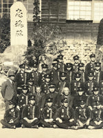Japanese Showa Fire Department Group Photograph Firefighter Black White PH162