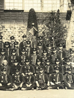 Japanese Showa Fire Department Group Photograph Firefighter Black White PH162