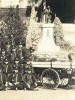 Japanese Showa Fire Department Group Photograph Firefighter Black White PH162