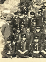 Japanese Showa Fire Department Group Photograph Firefighter Black White PH162