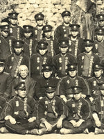 Japanese Showa Fire Department Group Photograph Firefighter Black White PH162