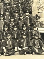 Japanese Showa Fire Department Group Photograph Firefighter Black White PH162