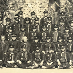 Japanese Showa Fire Department Group Photograph Firefighter Black White PH162