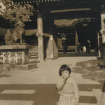 Japanese Showa Girl Portrait Photograph Vtg Daily Life Shrine Sepia Tone PH270