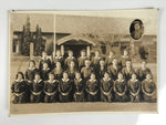 Japanese Showa Girls' School Class Photograph Group Student Uniform Sepia PH62