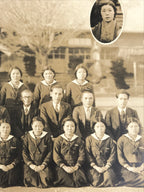 Japanese Showa Girls' School Class Photograph Group Student Uniform Sepia PH62