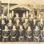 Japanese Showa Girls' School Class Photograph Group Student Uniform Sepia PH62