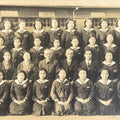 Japanese Showa Girls' School Class Photograph Group Student Uniform Sepia PH79