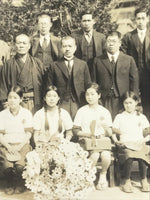 Japanese Showa Girls Table Tennis Team School Victory Photograph Vtg Sepia PH123