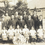 Japanese Showa Girls Table Tennis Team School Victory Photograph Vtg Sepia PH123