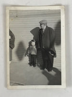 Japanese Showa Grandfather Grandson Pair Photograph Vtg Child Black White PH244