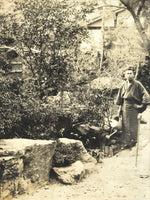 Japanese Showa Japanese Garden Photograph Vtg Daily Life Men Black White PH96