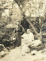 Japanese Showa Japanese Garden Photograph Vtg Daily Life Men Black White PH96