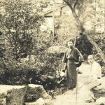 Japanese Showa Japanese Garden Photograph Vtg Daily Life Men Black White PH96