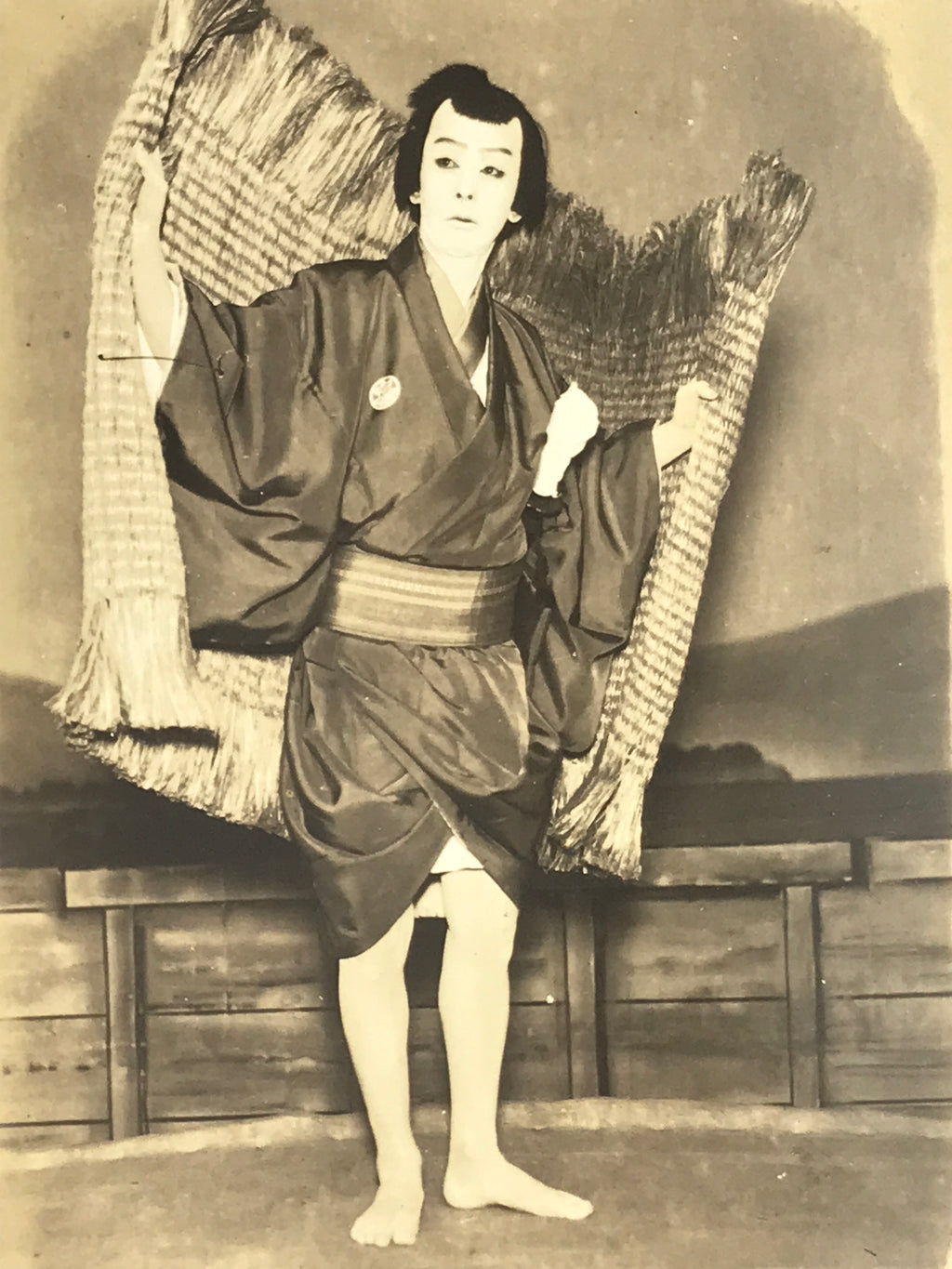 Japanese Showa Kabuki Posed Photograph Vtg Traditional Theatre Sepia Tone PH111