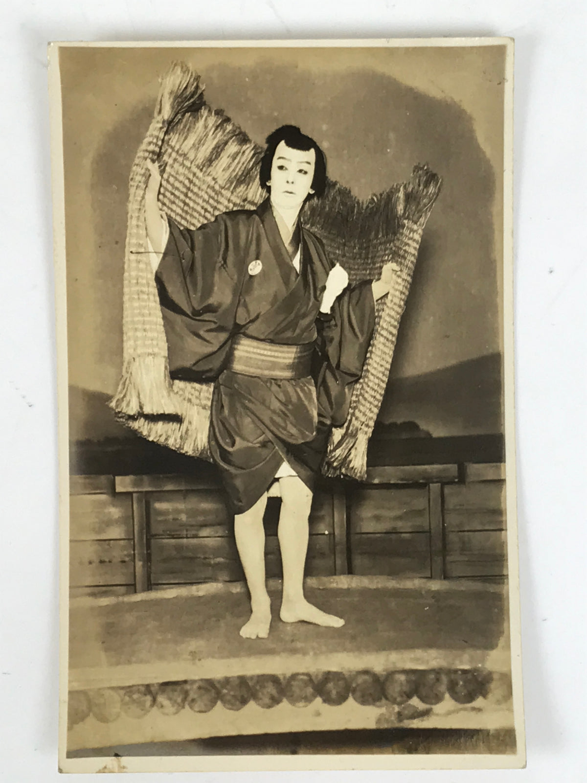 Japanese Showa Kabuki Posed Photograph Vtg Traditional Theatre Sepia Tone PH111