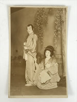Japanese Showa Kabuki Postcard Vtg Traditional Theatre Performer Sepia Tone P417
