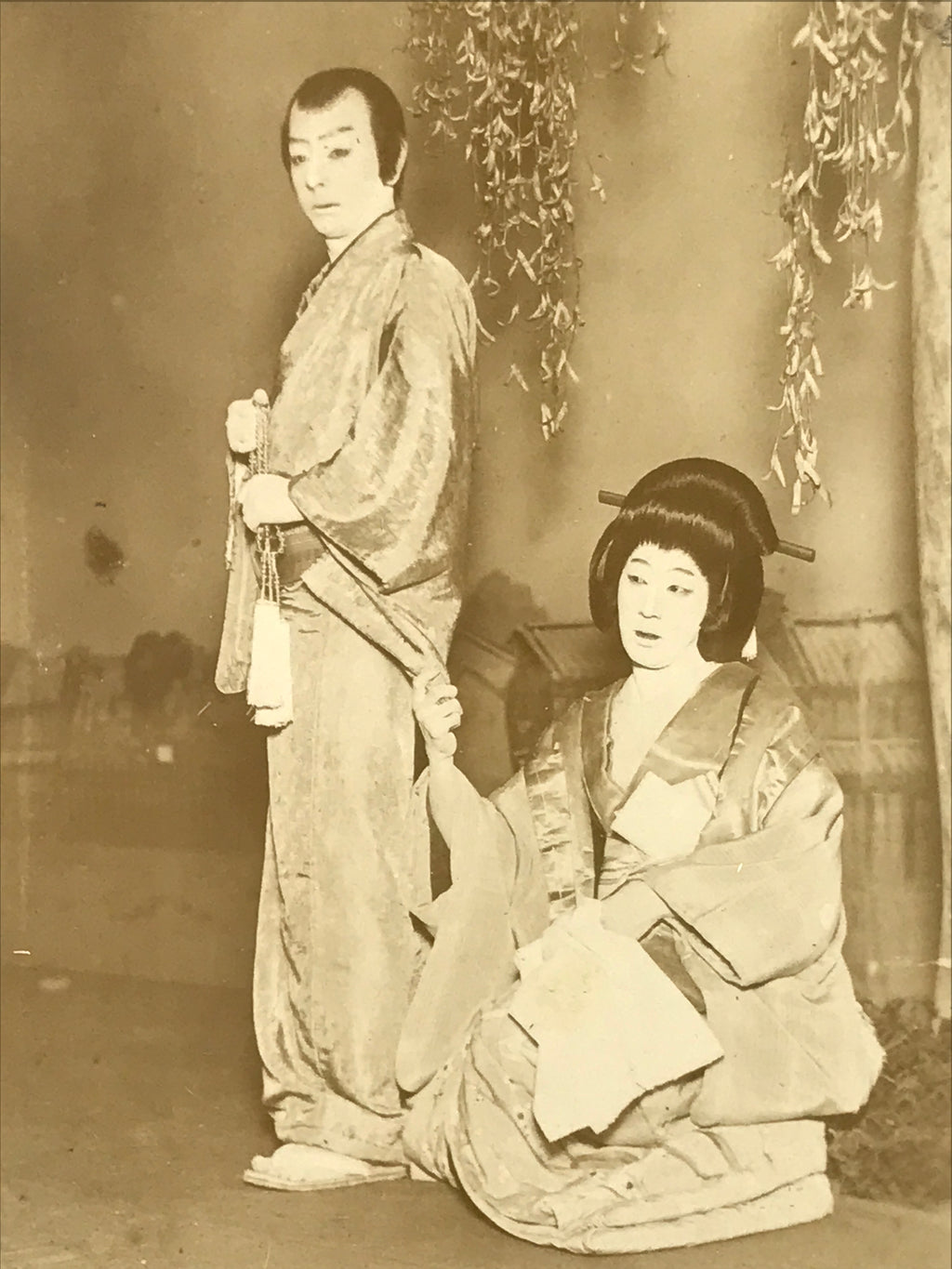 Japanese Showa Kabuki Postcard Vtg Traditional Theatre Performer Sepia Tone P417