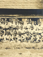 Japanese Showa Military Education Student Group Photograph Uniforms Sepia PH115