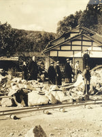 Japanese Showa Mining Construction Project Workers Photograph Group Sepia PH92