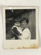 Japanese Showa Mother Child Portrait Photograph Vtg Daily Life Black White PH257