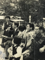 Japanese Showa Outdoor Excursion Rest Photograph Vtg Family Black White PH249