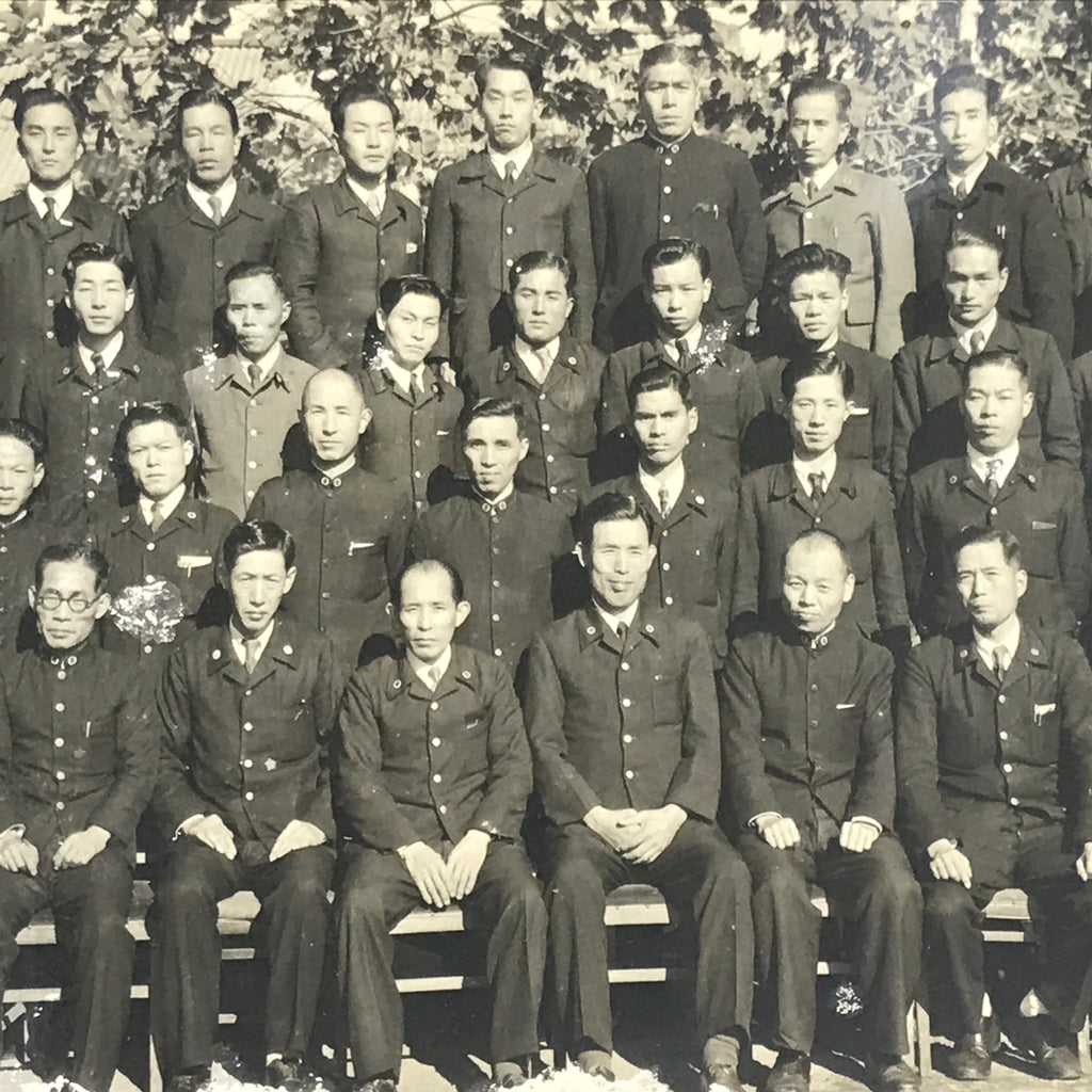 Japanese Showa Railway Academy Worker Group Photograph Vtg Black White PH95