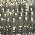 Japanese Showa Railway Academy Worker Group Photograph Vtg Black White PH95
