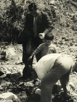 Japanese Showa River Excursion Photograph Vtg Family Children Black White PH212