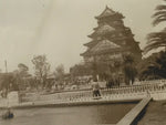 Japanese Showa Scenic Osaka Castle Photograph Vtg Osakajo Tower Sepia Tone PH269