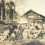 Japanese Showa School Boys Group Photograph Vtg Daily Life Building Sepia PH83