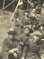 Japanese Showa School Boys Group Photograph Vtg Hakama Celebration Sepia PH230