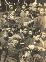 Japanese Showa School Boys Group Photograph Vtg Hakama Celebration Sepia PH230
