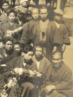Japanese Showa School Boys Group Photograph Vtg Hakama Celebration Sepia PH230