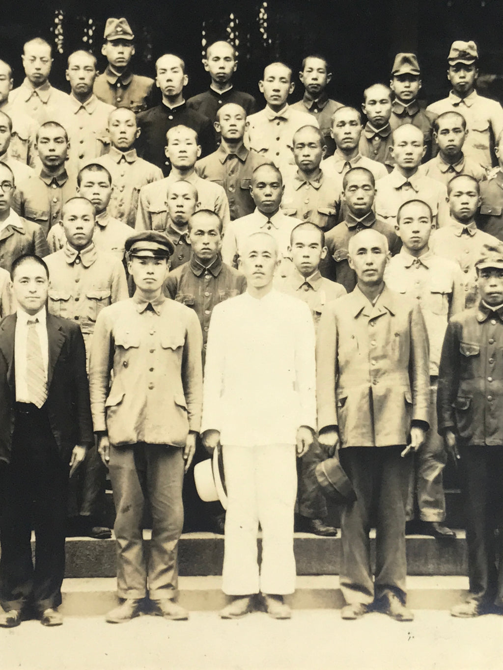 Japanese Showa School Boys Military Recruits Photograph Vtg Black White PH167