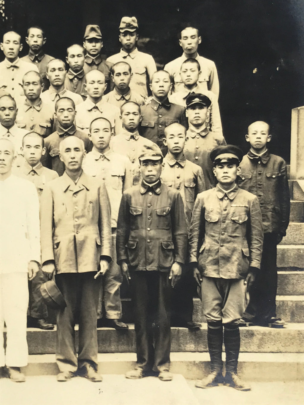 Japanese Showa School Boys Military Recruits Photograph Vtg Black White PH167