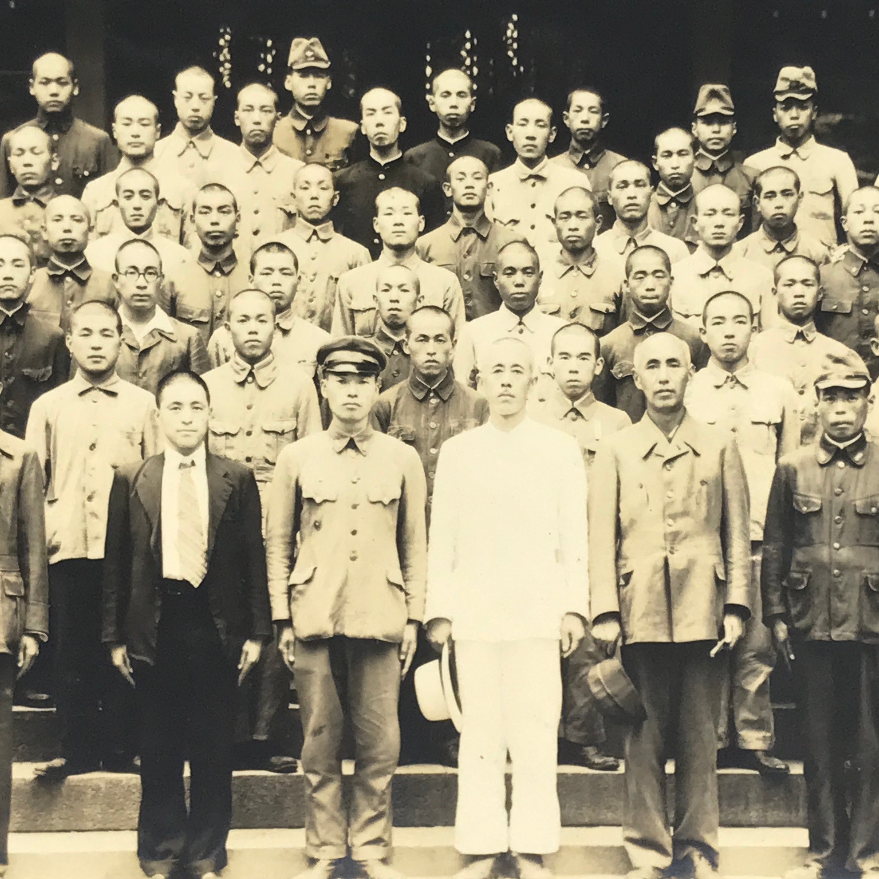 Japanese Showa School Boys Military Recruits Photograph Vtg Black White PH167