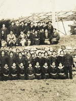 Japanese Showa School Class Photograph Group Student Uniform Black White PH154