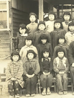 Japanese Showa School Class Photograph Group Student Uniform Black White PH157