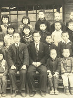Japanese Showa School Class Photograph Group Student Uniform Black White PH157