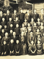 Japanese Showa School Class Photograph Group Student Uniform Black White PH72