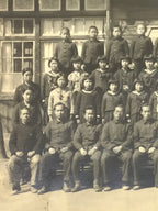 Japanese Showa School Class Photograph Group Student Uniform Sepia Tone PH168