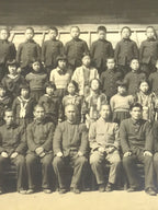 Japanese Showa School Class Photograph Group Student Uniform Sepia Tone PH168