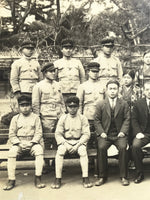 Japanese Showa School Class Photograph Vtg Group Student Uniform Sepia PH133
