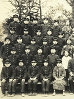 Japanese Showa School Class Photograph Vtg Group Student Uniform Sepia PH134